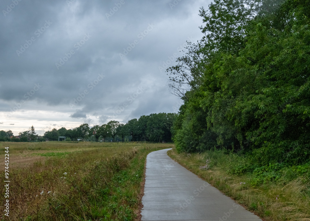 Fototapeta premium A serene park located at the Germany-Netherlands border, Gronau, Enschede 2024