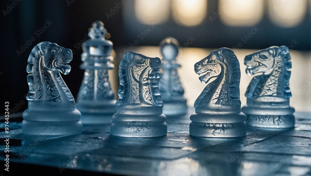 A set of intricate chess pieces carved entirely