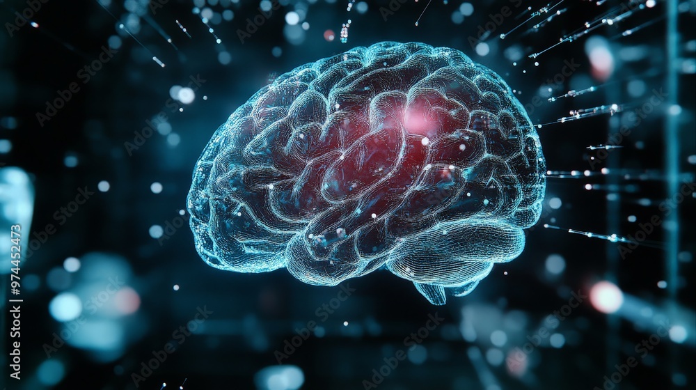 Fototapeta premium The synergy of AI brain analysis and advanced technology is paving the way for unprecedented discoveries in neuroscience.