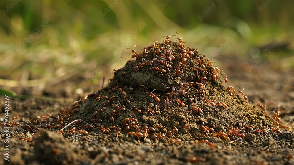 Ants building colony closeup Ants building colony closeup