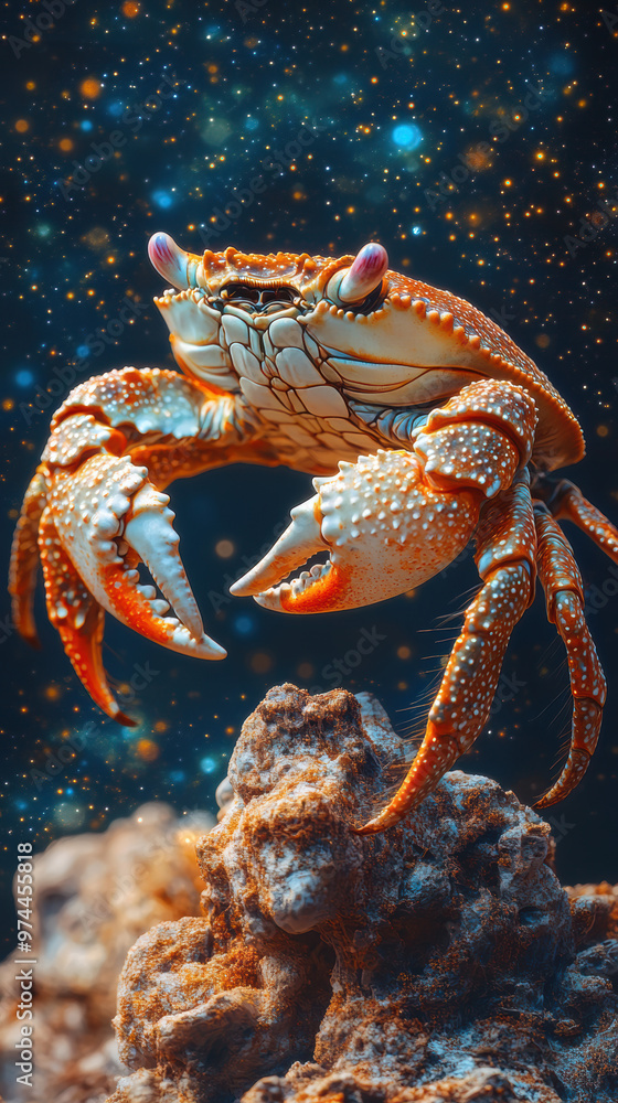 Crab Illustration with Stars in the Background
Crab Illustration with Stars in the Background
