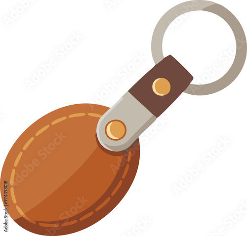 A brown leather keychain featuring a silver ring, ideal for holding keys conveniently and stylishly in various settings.