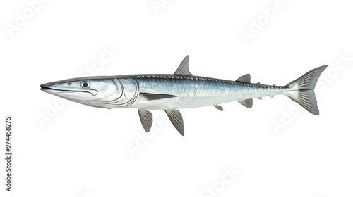 Barracuda saltwater fish png isolated on transparent background