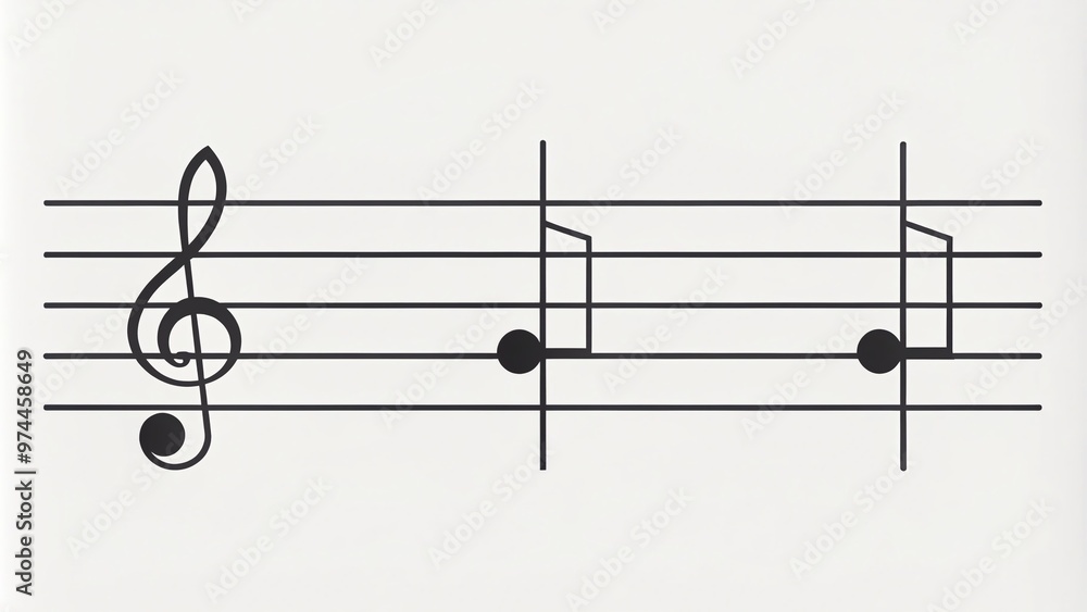 A clean and minimalist illustration of a musical stave with five lines and four spaces, awaiting notes and rhythms to bring harmony to life. A clean and minimalist illustration of a musical stave with five lines and four spaces, awaiting notes and rhythms to bring harmony to life.