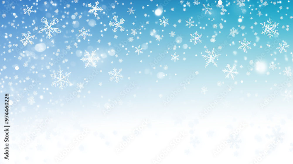Delicate snowflakes on a gradient background from white to blue Delicate snowflakes on a gradient background from white to blue