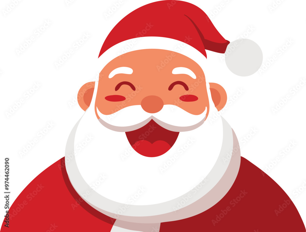 A smiling Santa Claus with a red hat and a white beard. A smiling Santa Claus with a red hat and a white beard.