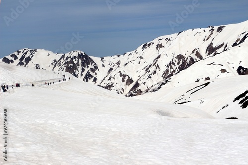 Snow wall walk path photo