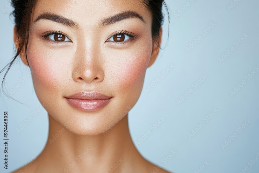 Beautiful young asian woman with clean fresh skin on white background, Beautiful young asian woman with clean fresh skin on white background,