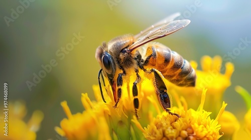 Honeybee collecting nectar wallpaper