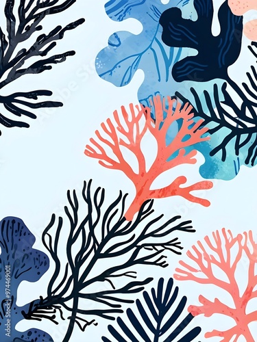 Abstract Coral Reef Illustration photo