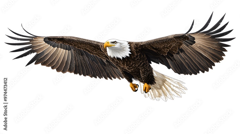 Bald Eagle Soaring in Flight with Spread Wings Bald Eagle Soaring in Flight with Spread Wings