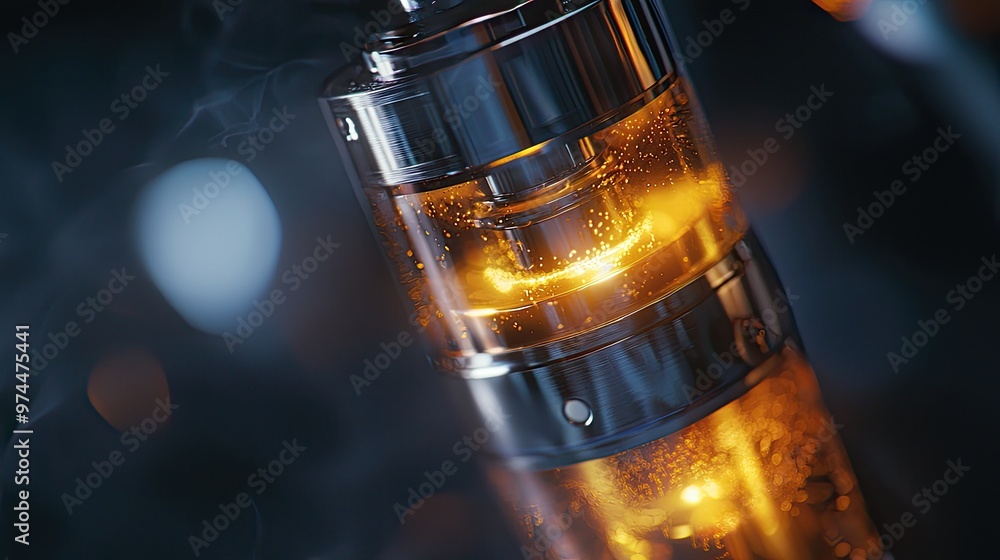 electronic cigarette in smoke close-up. Selective focus electronic cigarette in smoke close-up. Selective focus