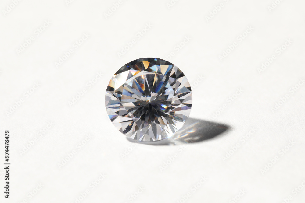Beautiful shiny diamond on white background, closeup Beautiful shiny diamond on white background, closeup