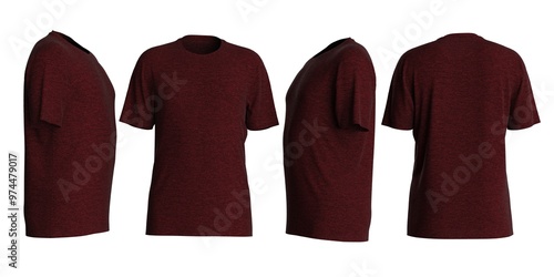 man high definition textured plain color Tshirt design with white background for mockup design 