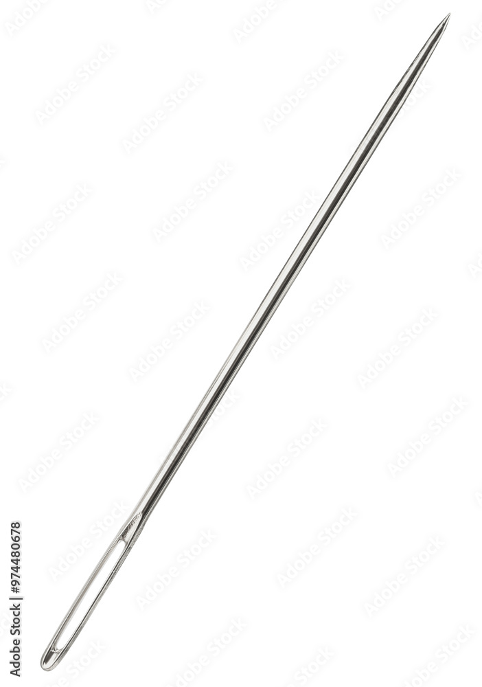 One new sewing needle isolated on white One new sewing needle isolated on white
