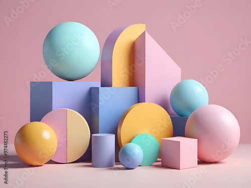 Geometric pastel colors for abstract art backgrounds