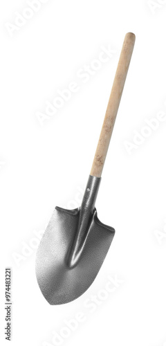 One camping shovel isolated on white. Hand tool