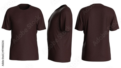 Plain color man t shirt design with isolated background for mockup design with round neck
