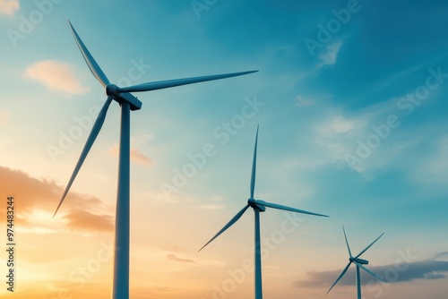 Renewable energy wind turbine with Simulation of wind turbine under extreme weather conditions, performance testing, renewable energy durability, virtual environment, green technology resilience, photo