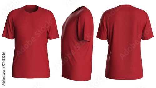 Plain color man t shirt design with isolated background for mockup design with round neck