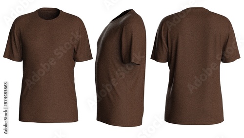 Plain color man t shirt design with isolated background for mockup design with round neck