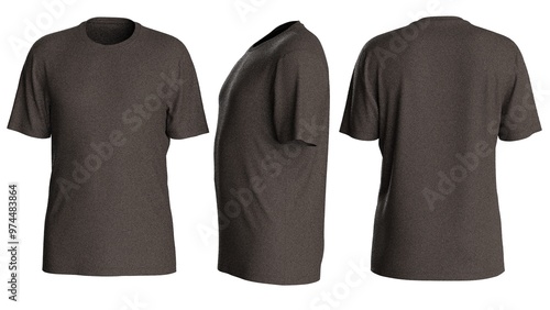 Plain color man t shirt design with isolated background for mockup design with round neck