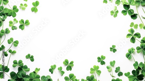 Clover leaves on white for St. Pat's Day