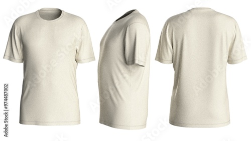 Plain color man t shirt design with isolated background for mockup design with round neck