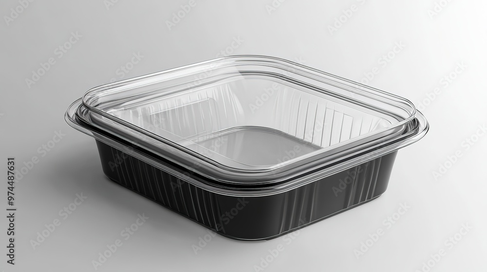 Clear glass food storage container with a tight-fitting lid on a neutral background in a well-lit kitchen environment Clear glass food storage container with a tight-fitting lid on a neutral background in a well-lit kitchen environment