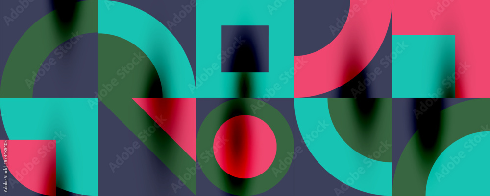 Neo memphis geometric pattern with circles, squares. Pop art abstract background for covers, banners, flyers and posters and other templates Neo memphis geometric pattern with circles, squares. Pop art abstract background for covers, banners, flyers and posters and other templates