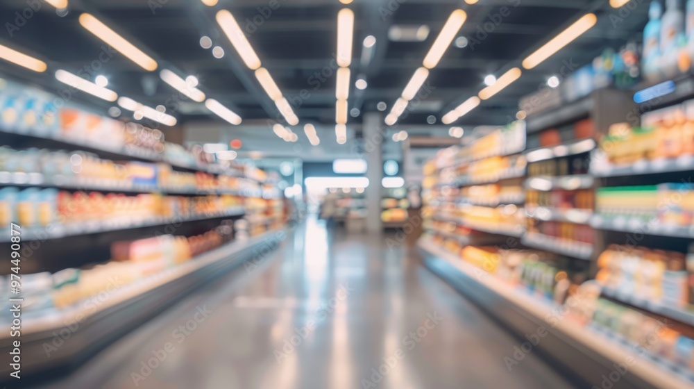 A blurry image of a grocery store aisle with a lot of food items on the shelves A blurry image of a grocery store aisle with a lot of food items on the shelves