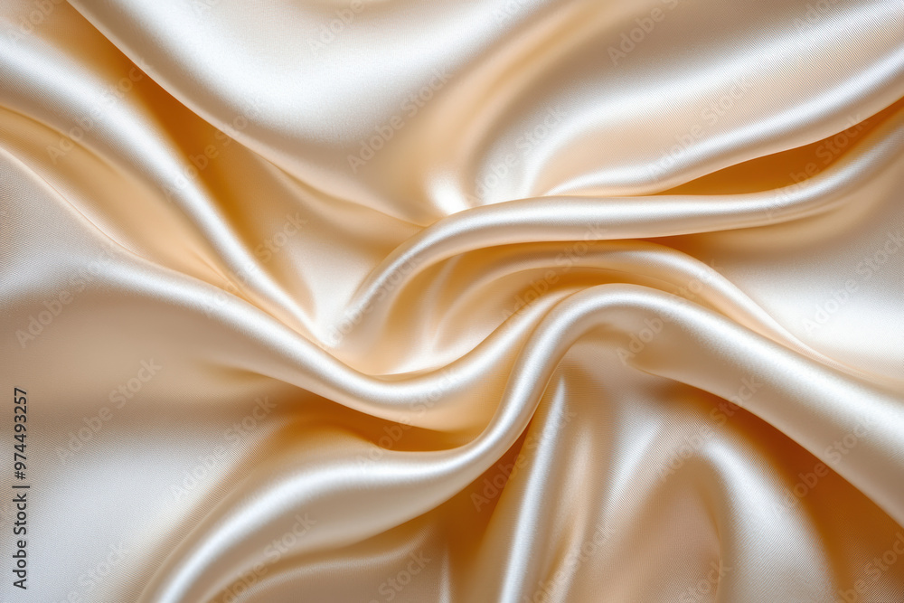 Silky smooth beige fabric with elegant folds and shimmer, offering a luxurious and soft appearance perfect for backgrounds or textile design concepts. Silky smooth beige fabric with elegant folds and shimmer, offering a luxurious and soft appearance perfect for backgrounds or textile design concepts.