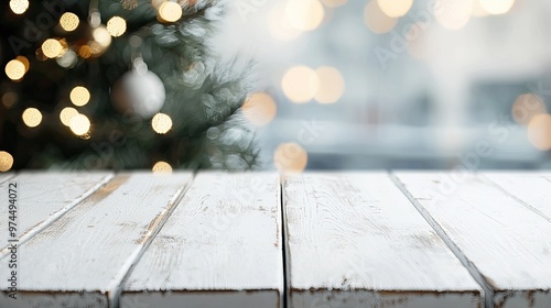 Wallpaper Mural white table on the background of snowy nature. Selective focus Torontodigital.ca