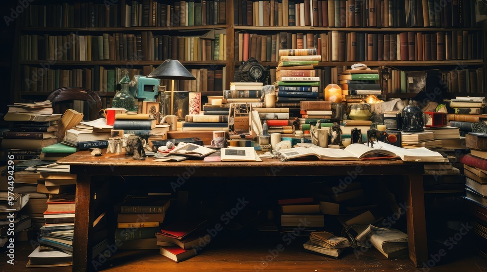 Fototapeta premium shapes books on table