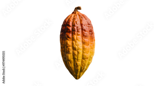 Ripe cocoa berries isolated on background