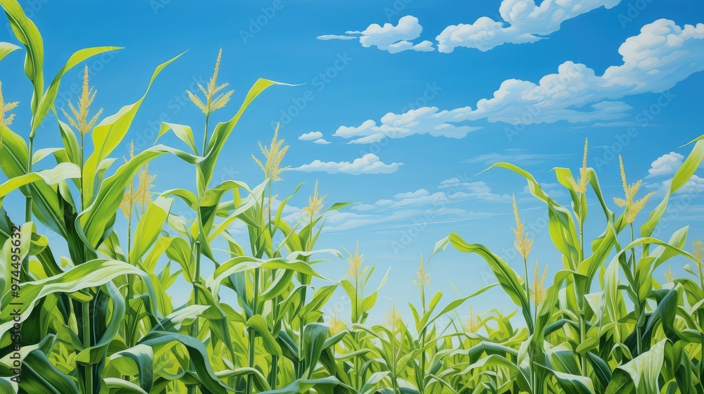 Obraz premium shot iowa corn blue sky