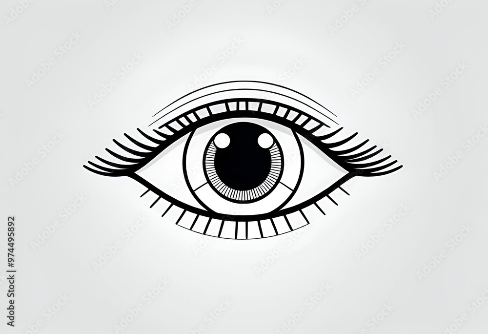Detailed line art illustration of an eye showcasing intricate features and design Detailed line art illustration of an eye showcasing intricate features and design