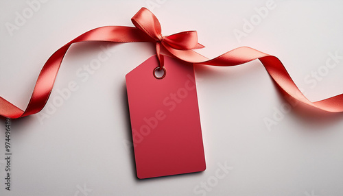 red price tag isolated on white background