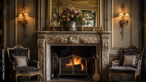 Wallpaper Mural glamour gold leaf frame Torontodigital.ca