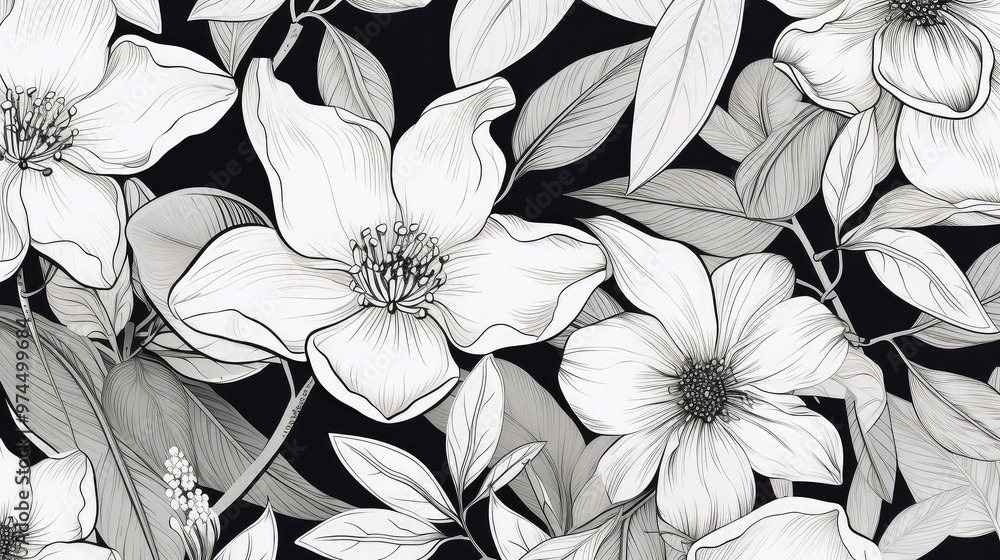 seamless illustrated plant pattern seamless illustrated plant pattern