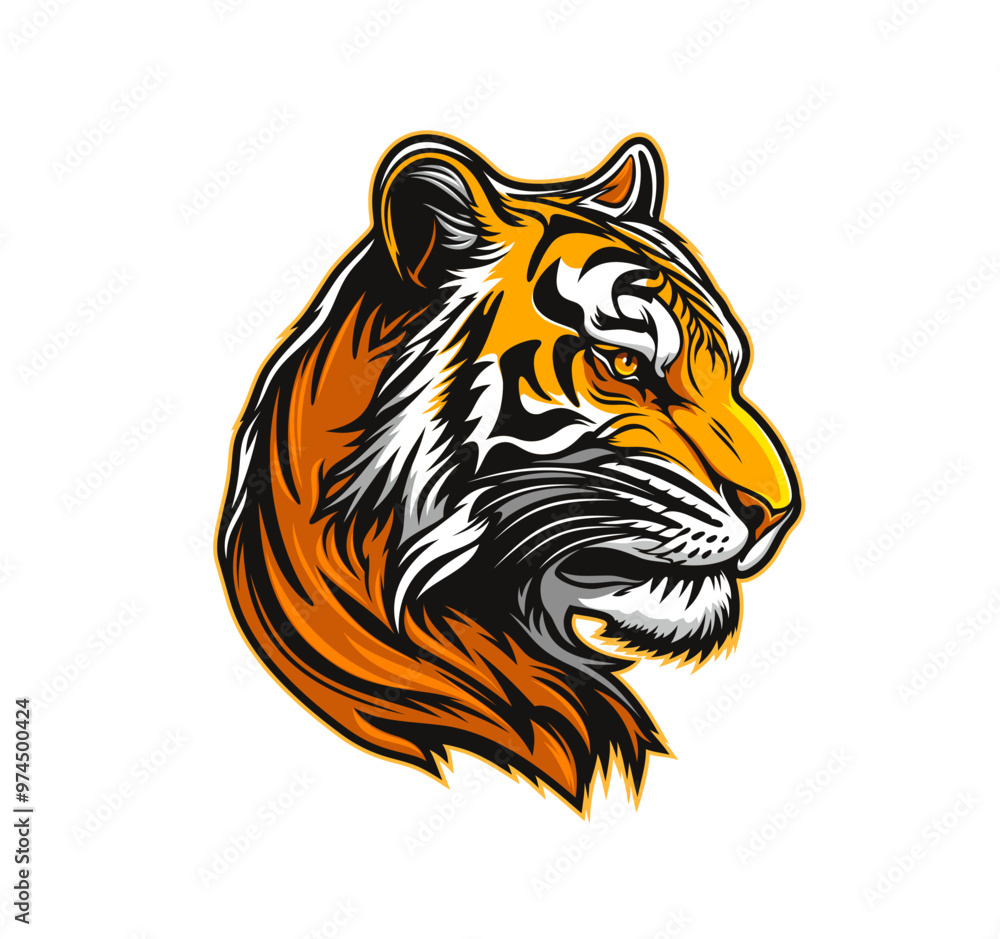Ai generated tiger cat mascot, generative ai fierce and powerful animal showcasing vibrant stripes. Its gaze exude strength and embodying spirit of untamed energy for sport team, hunting club or brand Ai generated tiger cat mascot, generative ai fierce and powerful animal showcasing vibrant stripes. Its gaze exude strength and embodying spirit of untamed energy for sport team, hunting club or brand
