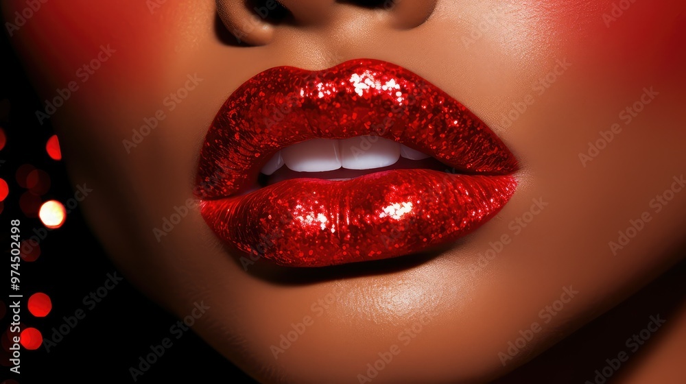 Obraz premium bold glittery red
