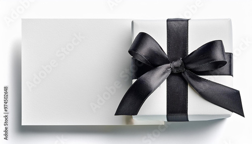 Vector set of low-size vector gift boxes, with different color satin bows. photo