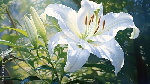 lily white flower illustration