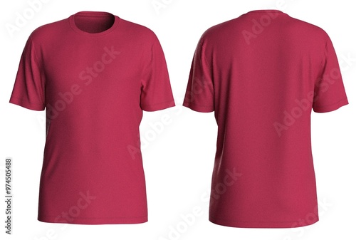 Plain color man t shirt design with isolated background for mockup design with round neck