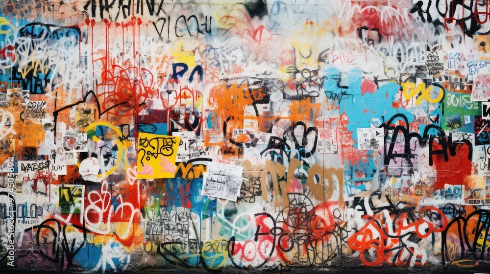 Fototapeta premium tags graphiti wall