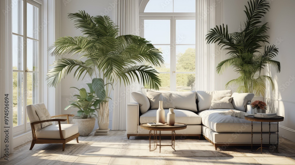 Obraz premium room potted palm tree