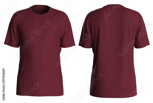 Plain color man t shirt design with isolated background for mockup design with round neck