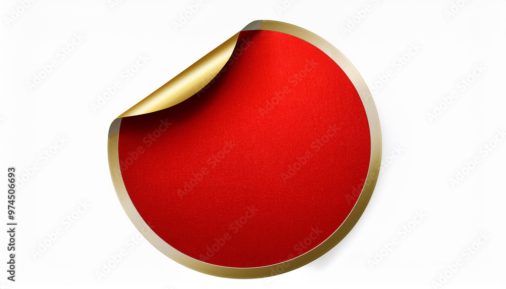 Red circle paper stickers on white background with clipping path Red circle paper stickers on white background with clipping path