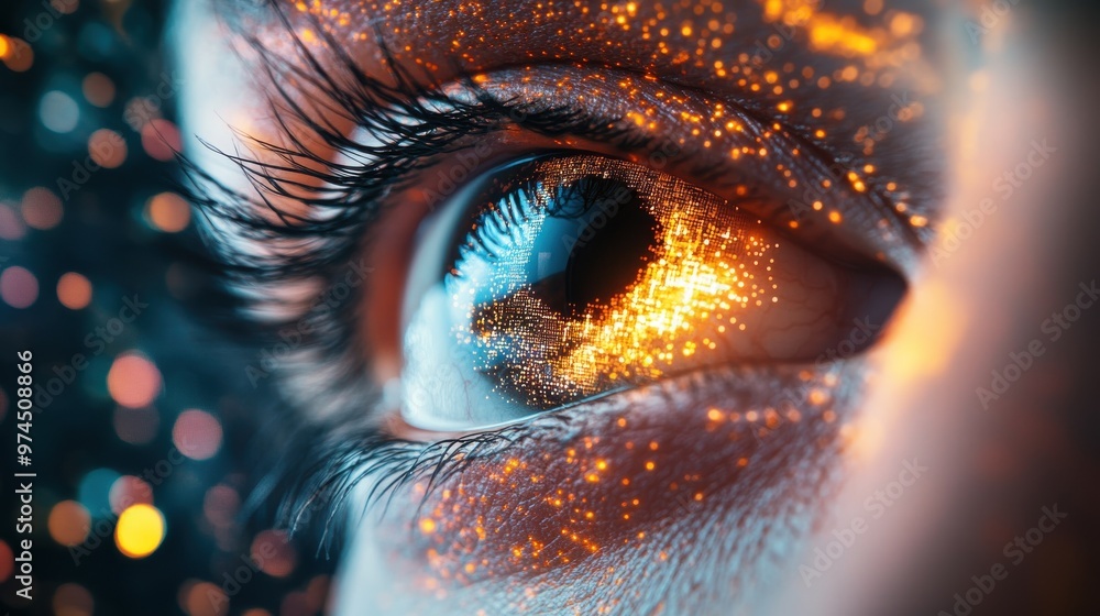 A close-up of a person eye reflecting an intricate digital design on a computer screen, showing the deep connection between the creator and their digital work. A close-up of a person eye reflecting an intricate digital design on a computer screen, showing the deep connection between the creator and their digital work.